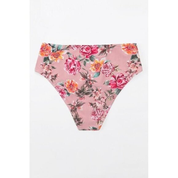 NWT Cupshe Rosy Outlook Molded Push Up Halter Bikini Top and Sash High Waist Bik - Picture 6 of 16